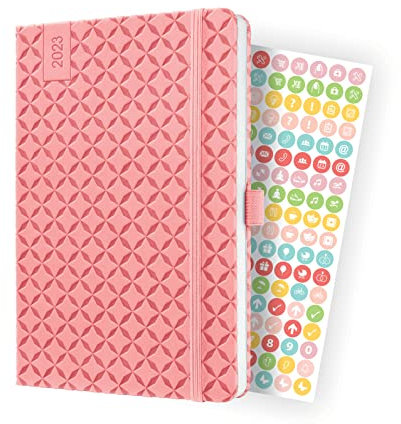 SIGEL J3111 Wochenkalender Jolie 2023 - ca. A5 - rose - Hardcover - Gummiband, Stiftschlaufe, Einstecktasche - 174 Seiten - FSC-zertifiziert - Terminplaner