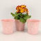 OF 3 Blumentöpfe aus Metall mit Blumenmuster im Set - Blumentopf Kräutertopf – 14 cm groß (Rosa P52)