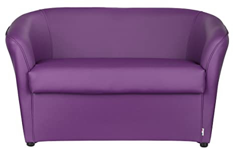 Totò Piccinni Divano POZZETTO 2 posti Alta QUALITA' Made in Italy A.76xL.123xP.67cm (Ecopelle Viola)