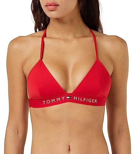 Tommy Hilfiger Damen Bikini Oberteil Triangel Gepolstert, Rot (Primary Red), S