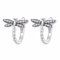 Qings Pendientes Aro Flor Mujer, Pendientes de Aro con Flor Purpura de Plata de Ley 925 Hipoalergénico Aretes Pequeños Huggie Regalo de Cumpleaños para Niñas Adolescentes