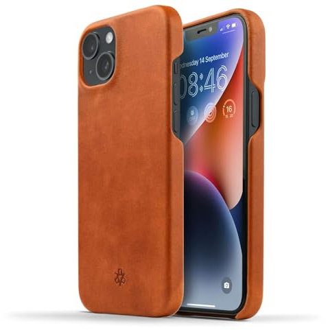 NOVADA iPhone 14 Plus Leather Case - Compatible with Magsafe - Tan