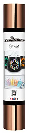 TECKWRAP Chrom-Vinyl, blasenfrei, metallisch, selbstklebend, mit Luftkanälen, 0,3 x 1,5 m, Militärbraun