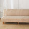 Surwin Seersucker Sofabezug ohne Armlehnen Stretch Armlose Sofabettüberzug Antirutsch Clic Clac Sofahusse Schonbezug Protector für Klappcouch Schlafsofa mit 2-3 Sitzplätzen (Beige,2 Sitzer)