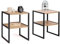 IDMarket - 2 Nachttische Detroit Beistelltische Holz und Metall schwarz Industriedesign