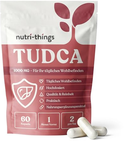 Nutri-things TUDCA Kapseln Hochdosiert | 60 Kapseln | Nahrungsergänzungsmittel zur Unterstützung der Lebergesundheit | Oxidativen Stress und Entzündungen Reduzieren