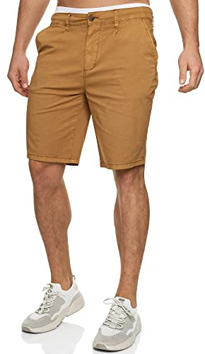 Indicode Herren INSan Chino Shorts mit 4 Taschen aus 98% Baumwolle | Bermuda Sommershorts für Männer Camel, XXL