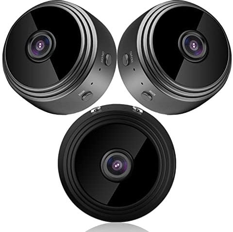 SONGYUKA 1080P HD Mini Wireless Security Camera (3-Pack) - Magnetic Indoor/Outdoor Home Surveillance for Families, Audio, 350mAh Battery, Night Vision, Perfect for Multi-Camera Setup(3-Pack)
