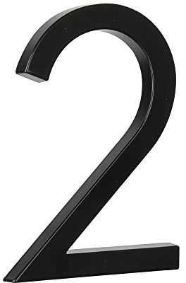 HASWARE Numéro de maison flottant 5 (12 cm) pour extérieur – Plaque d’adresse moderne en alliage de zinc pour jardin, rue et boîte aux lettres (2, Noir)