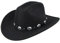 Klassischer schwarzer Westernhut aus Filz, aufrollbare Krempe, Cowboy- und Cowgirl-Hut für Damen und Herren – Dekoration mit Westerngürtel Bukle, schwarz, d, 7-7.25