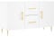 vidaXL Sideboard White Engineered Wood with Metal Legs – Modern Storage Cabinet for Living Room, Bedroom and Office