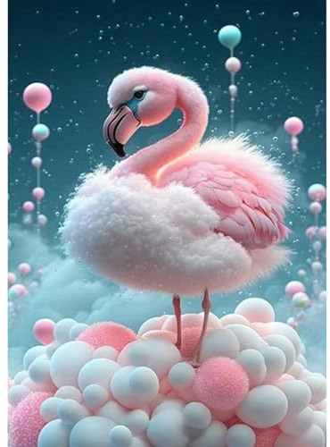 DAERLE Diamond Painting Rosa Flamingo, Diamond Painting Kinder, Diamant Painting Bilder Tier, DIY Diamant Vollbild, Malen Nach Zahlen Erwachsene, 5D Diamant Painting für Wand Dekoration 30x40cm