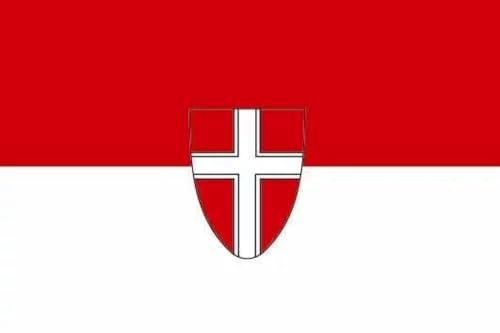 Aufkleber Flagge Wien mit Wappen 8 x 5 cm Sticker Flagge Fahne