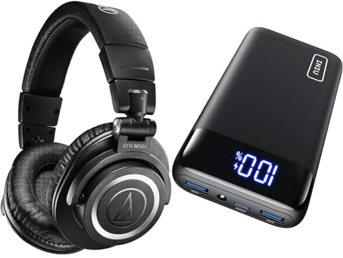 Audio-Technica M50xBT2 Kabelloser Kopfhörer Schwarz & INIU Power Bank