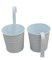 Eleutheromania 2 pezzi vaso di fiori appesi, vasi di fiori appesi in metallo per balcone, recinto, giardino, muro (Bianco)
