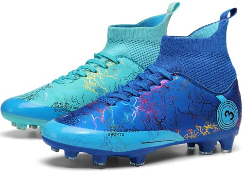 DISRATEBLU Kids Soccer Shoes Boys Football Cleats Professional Athletic Outdoor Trainning Football Shoes Youth Girl Turf Soccer Cleats