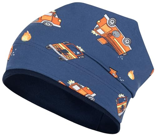 Smarilla Kinder Beanie Übergangsmütze für Jungen, 46-48, Feuerwehr-Blau