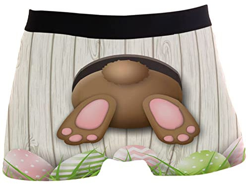 351 Unterwäsche Osterhase, Unten, Rosa, Grün, Eier, Gras, Holz Men Unterwäsche Atmungsaktive Herren Boxershorts Hipster Unterhosen Männer Für Liebhaber, Vater, Geschenk XL
