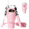 HSAJS Wasserflaschenhalter Tasche für Stanley Quencher Tumbler 40 oz,Verstellbarer Schultergurt Mit Handytasche Taschenkartenhalter Für Wanderungen Camping Fitness Stanley Cup Zubehör (Rosa)