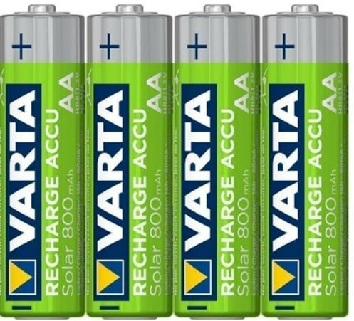 16X für Varta AA 800 mAH 1,2 V Solar Akku Mignon NiMh 56736 Bulk + 1X Akkubox zu Aufbewahrung von 4 STK. Mignon (AA) oder Micro (AAA) Batterien und Akkus mit Logo