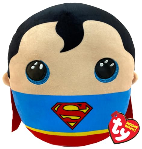TY Superman Squishy Beanie - 10 Soft Plush Toy | Cuddly Collectible for Kids & Babies | Stuffed Teddy Plushies | DC Comics
