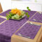 ABAKUHAUS Jahrgang Tischläufer & 4 Stück Tischsets, DAMA Repetitive Rokoko Muster Alt in Lila Schatten Fashioned, Tischdeko-Set, 180 x 40 cm, Dunkelviolett Violett