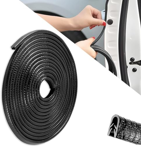 Car Door Edge Guards,16.4Ft (5M) Universal Rubber U Shape Edge Trim,Car Door Protector Edge,No Glue Automotive Door Edge Guard,Automotive Trim,for Cars,Trucks,SUV (Black)