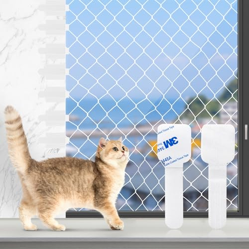 YAOZUP Ganchos Adhesivos Exteriores,100 Piezas Red de Balcón para Gatos,Sin Taladrar,para Red de Gatos,balcón,Sujeción para Red de Protección Felina,Red de Protección para Gatos (Sin Red para Gatos)