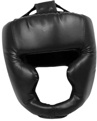 rockible Caschetto da Boxe, Protezione per la Testa Morbida, Attrezzatura per l'allenamento, Casco, Protezione per la Testa per Sparring, Wrestling, Grappling, Nero Adulto
