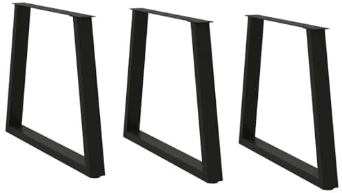 vidaXL Pieds de Table à Manger en V 3 pièces Noir 80 x (72-73,3) cm Acier