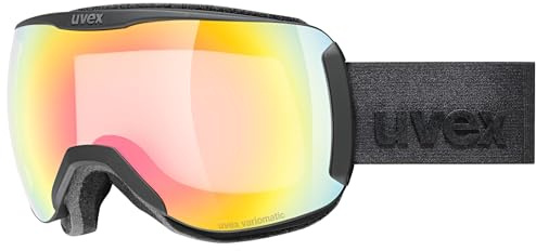 uvex Downhill 2100 V - Ski Goggles For Adults - Photochromic - Contrast Enhancing - Black M.Dl/Rainb-Cl - One Size