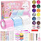 70Pcs Nano Tape Bubble Kit for Kids, DIY Nano Squishy Kits with Clay Sugar Particles Air Pump Stickers Magic Tape Craft Novelty Toys Set for Making Bubbles Girls Boys