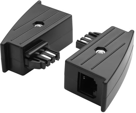 YAODHAOD TAE RJ45 RJ11 DSL Adapter 8P2C für Telefonadapter TAE Adapter Stecker Telefon Router Schwarz