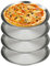 YZROHYI Lot de 4 Plaques à Pizza En Acier Inoxydable 26 cm,Plateau Rond Inox Four,Plaque de Cuisson Ronde,Plateau Service Bar,Plateaus à Café,Plat à Tarte Antiadhésifs,Moule à Pizza pour Dessert
