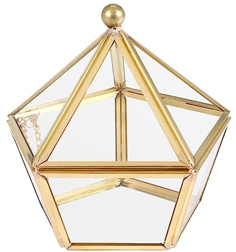 Agwuoetr Glas Ring Box Hochzeit Schmuck Fall Unsterblich Glas Abdeckung Kreative Haupt Dekoration