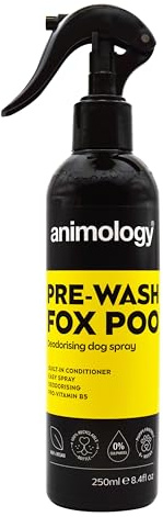 Animology Pre-Wash Fox Poo Dog Spray 250ml, Deodorising Spray for Odours
