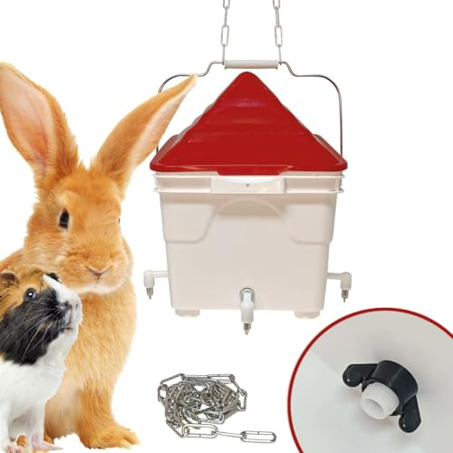 Breker Automatischer Kaninchen Tränkeeimer 8 Liter [ZUM AUFHÄNGEN] - Nippeltränke für Hamster, Hasen, Meerschweinchen & Kleintiere - ohne Standbeine - Schnelle Reinigung