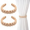 Lot de 2 embrasses de rideaux style bohème rustique en corde de chanvre tressée pour la maison, la chambre à coucher, le bureau