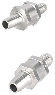 2pcs 6/8/10/12mm One Way No Return Aluminium Alloy Check Valve Garden Irrigation Fitting Aquarium Fish Tank System Air Pump Check(10mm)