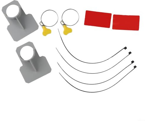 Set di 2 supporti di fissaggio per tubo della piscina fuori terra per tubi da 30 38 mm (grigio)