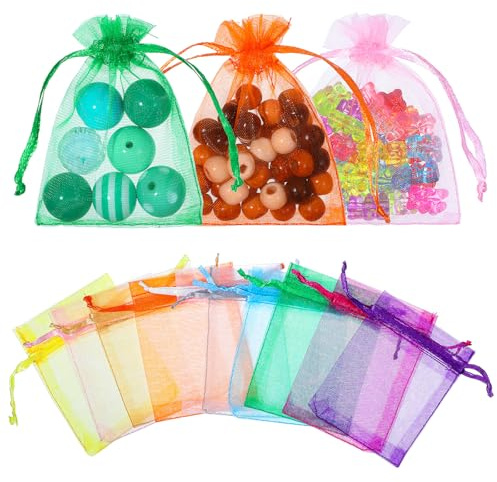 BOHUIZ 100 Stück Organzasäckchen, 7x9 cm Geschenkbeutel Organza Beutel | Organzabeutel Bunt Schmuckbeutel Schmucksäckchen Lavendelsäckchen-Säckchen Für Hochzeit Oder Fest Party
