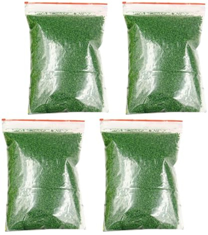 HOODANCOS 4 Säcke Landschafts Basismaterial Künstliches Moospulver und Grasstreu für Selbstgemacht Mikrolandschaften Modellbahn Sandtisch Bonsai Dekoration