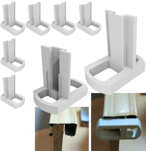 LOT DE 8 GUIDES EN T POUR RAIL DE PORTE DE PLACARD COULISSANTE SANS ROULETTE | REMPLACEMENT COMPATIBLE AVEC PORTE DE BRICO DÉPÔT/LEROY MERLIN/CASTORAMA/MR BRICOLAGE ETC…