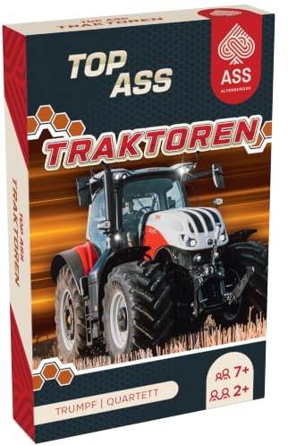 Ass Altenburger TOP Ass - Traktoren Quartett & Trumpf, Technik-Reihe, Landwirtschaft, Bauernhof, Trecker, + 3 Joker (Kinder-Kartenspiel ab 7 Jahre) | Quartett u. Trumpf, Technik-Reihe, Landwirtschaft, Bauernhof, Trecker, inkl. 3 Joker, in Pappschachtel
