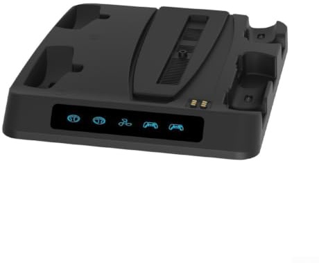 Stazione di ricarica per PlayStation Portal con raffreddamento attivo, supporto per controller PS5 Edge e accessori, design salvaspazio