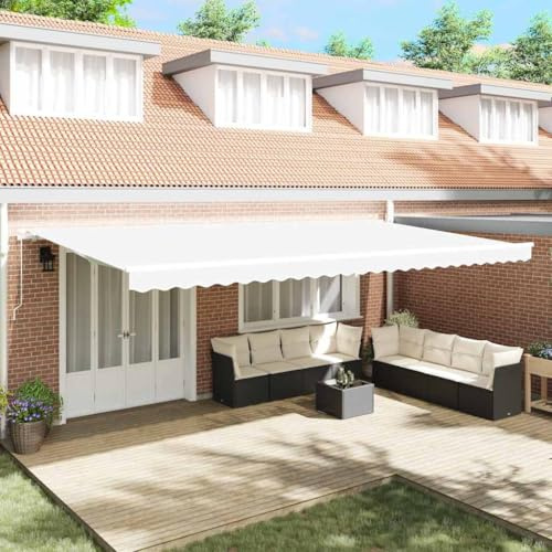 Runheo Tela de repuesto para toldos, 6 x 3 m, poliéster resistente a la intemperie, resistente a los rayos UV, impermeable, con cenefa, para balcón, terraza, jardín, como protección solar y sombra