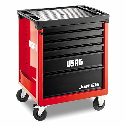 USAG 515 J6V Carrello JUST 6 Cassetti (Vuoto), Piano di lavoro in ABS ad alta resistenza, Doppia maniglia di trasporto
