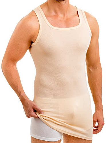 HERMKO 16027 Herren extralanges Unterhemd aus Baumwolle/Modal