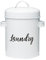 Amici Home Launderette Metal Canister | Laundry Detergent Storage Tin | 64 Ounce Capacity | Farmhouse Décor | Laundry Powder Container with Handles, White