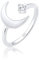 Elli Ring Damen Halbmond Astro mit Zirkonia Kristallen in 925 Sterling Silber